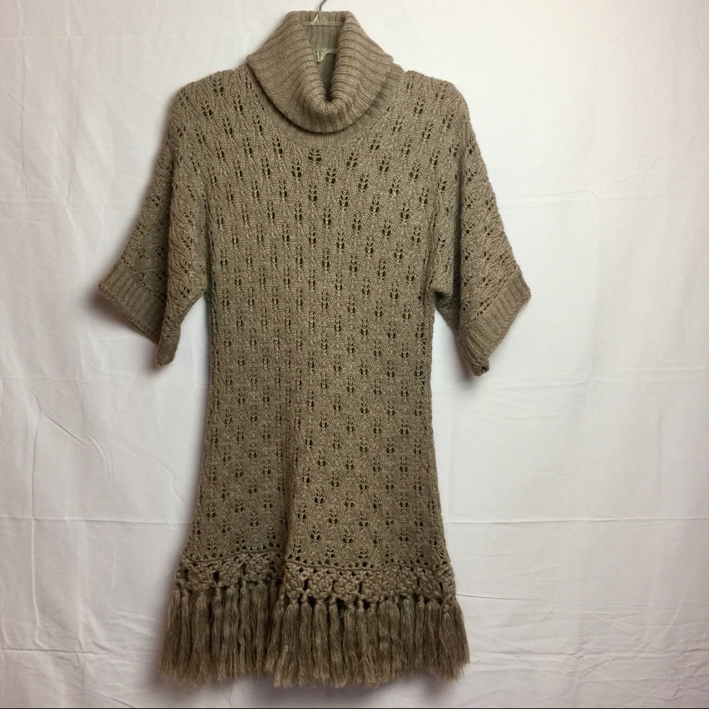 KENAR TUNIC SWEATER W/CHUNKY TURTLENECK | Taupe| S